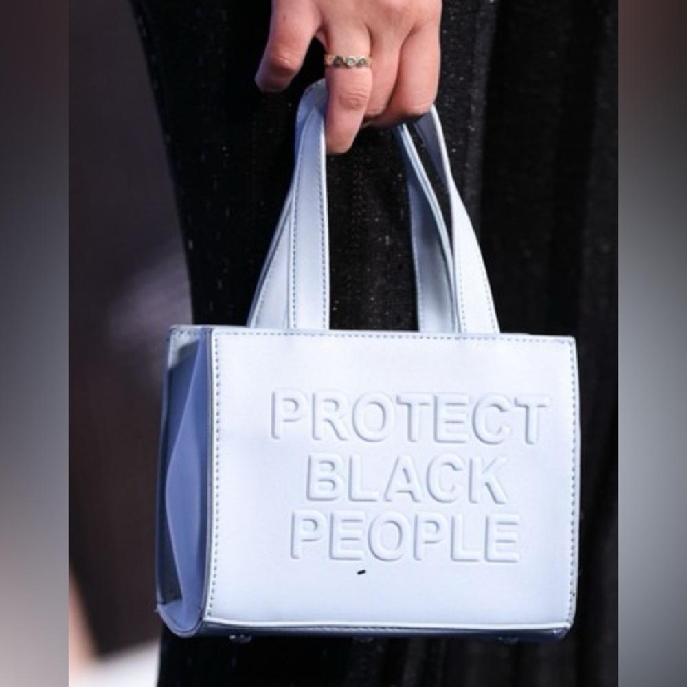 Light Blue Embossed Statement Tote - image 1